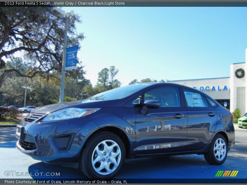 Violet Gray / Charcoal Black/Light Stone 2013 Ford Fiesta S Sedan