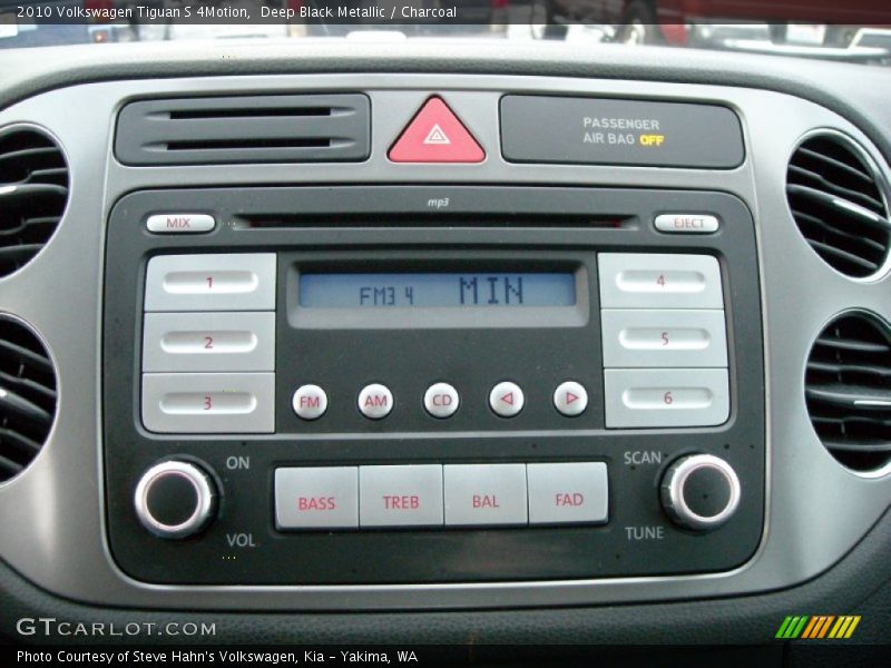 Deep Black Metallic / Charcoal 2010 Volkswagen Tiguan S 4Motion