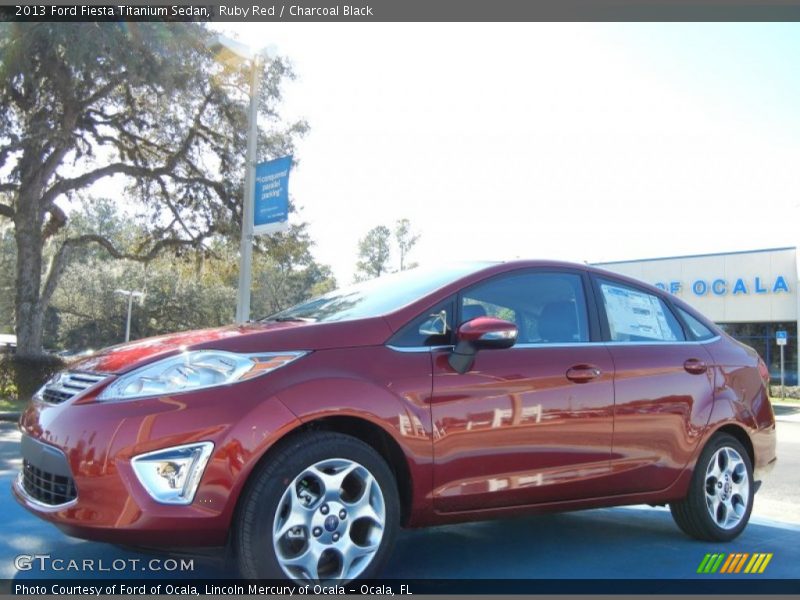 Ruby Red / Charcoal Black 2013 Ford Fiesta Titanium Sedan