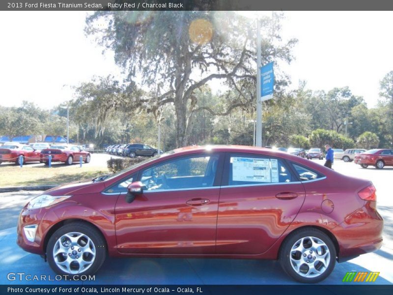 Ruby Red / Charcoal Black 2013 Ford Fiesta Titanium Sedan