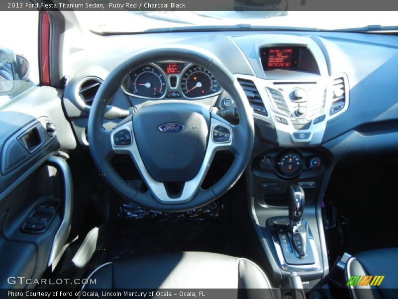 Ruby Red / Charcoal Black 2013 Ford Fiesta Titanium Sedan
