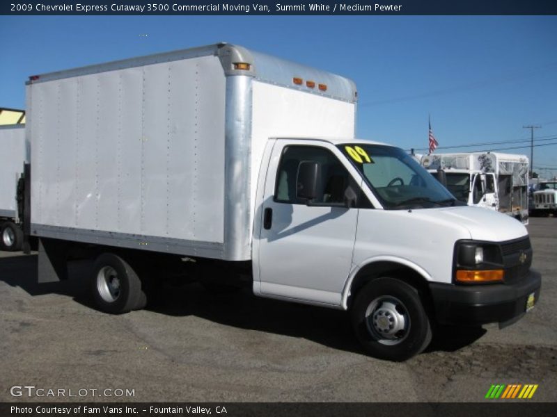 Summit White / Medium Pewter 2009 Chevrolet Express Cutaway 3500 Commercial Moving Van