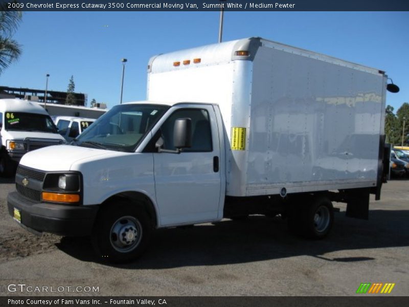 Summit White / Medium Pewter 2009 Chevrolet Express Cutaway 3500 Commercial Moving Van