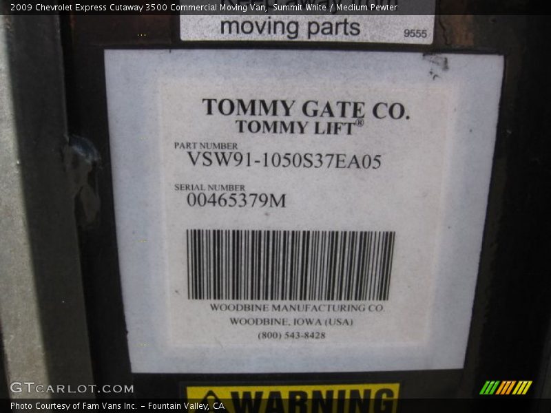 Summit White / Medium Pewter 2009 Chevrolet Express Cutaway 3500 Commercial Moving Van