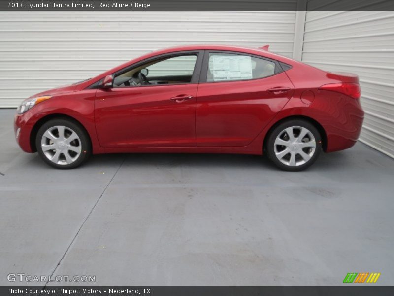 Red Allure / Beige 2013 Hyundai Elantra Limited