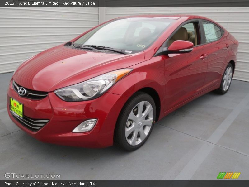 Red Allure / Beige 2013 Hyundai Elantra Limited