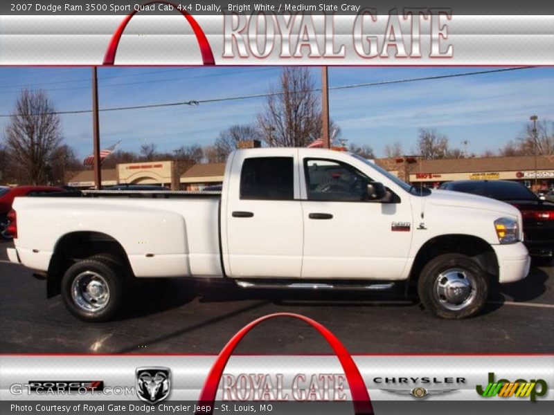 Bright White / Medium Slate Gray 2007 Dodge Ram 3500 Sport Quad Cab 4x4 Dually