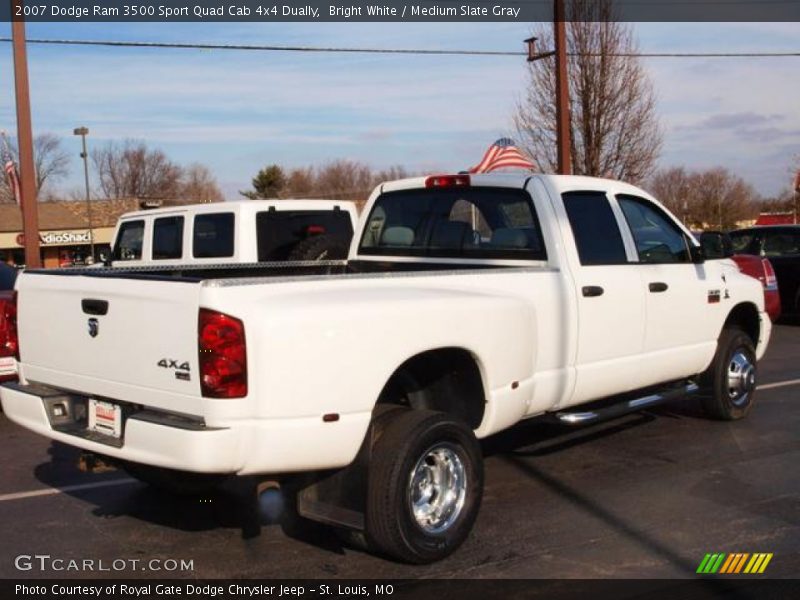 Bright White / Medium Slate Gray 2007 Dodge Ram 3500 Sport Quad Cab 4x4 Dually