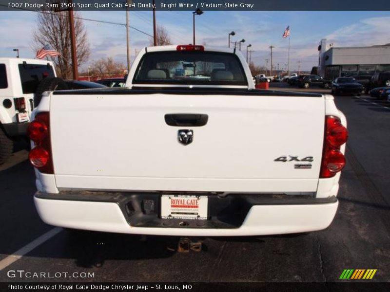 Bright White / Medium Slate Gray 2007 Dodge Ram 3500 Sport Quad Cab 4x4 Dually