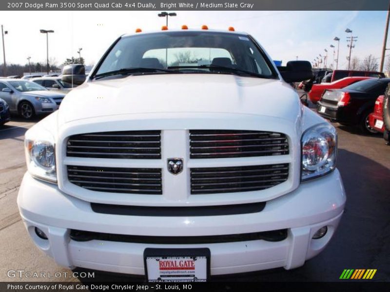 Bright White / Medium Slate Gray 2007 Dodge Ram 3500 Sport Quad Cab 4x4 Dually
