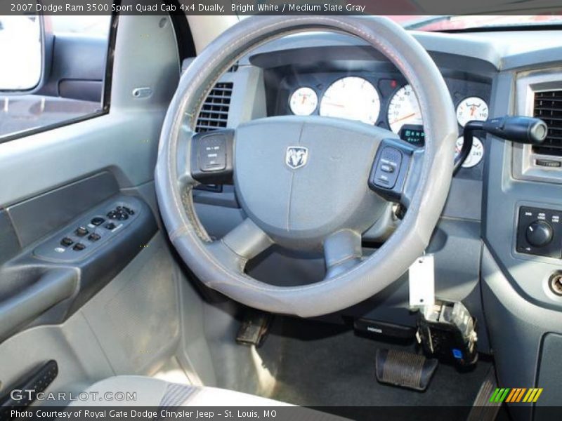 Bright White / Medium Slate Gray 2007 Dodge Ram 3500 Sport Quad Cab 4x4 Dually