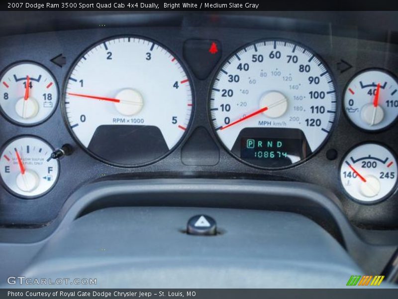 Bright White / Medium Slate Gray 2007 Dodge Ram 3500 Sport Quad Cab 4x4 Dually