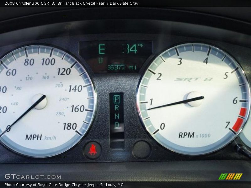 Brilliant Black Crystal Pearl / Dark Slate Gray 2008 Chrysler 300 C SRT8