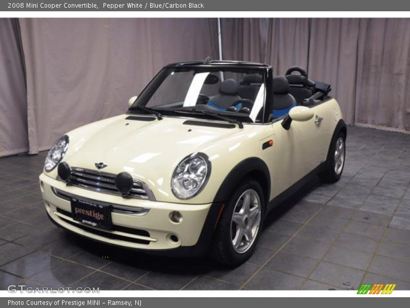 Pepper White / Blue/Carbon Black 2008 Mini Cooper Convertible