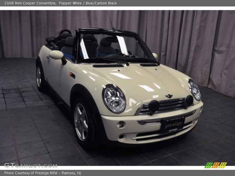 Pepper White / Blue/Carbon Black 2008 Mini Cooper Convertible