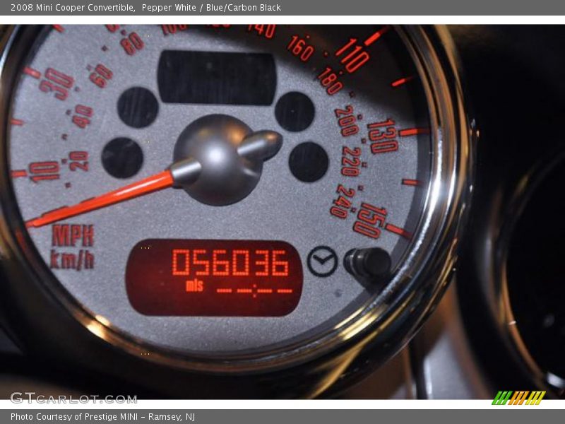 Pepper White / Blue/Carbon Black 2008 Mini Cooper Convertible