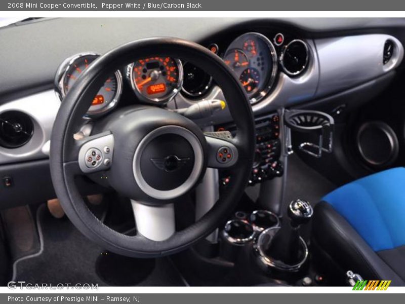 Pepper White / Blue/Carbon Black 2008 Mini Cooper Convertible