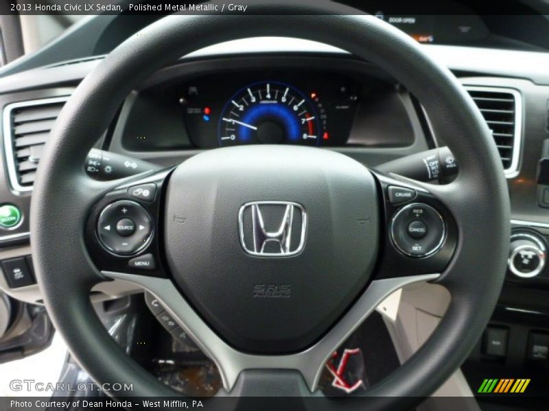 Polished Metal Metallic / Gray 2013 Honda Civic LX Sedan