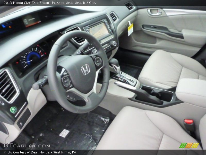  2013 Civic EX-L Sedan Gray Interior