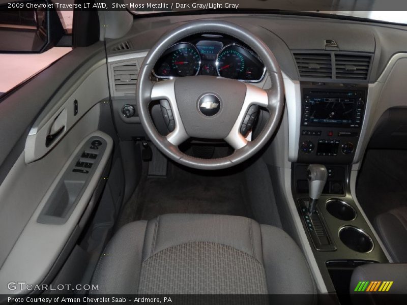 Silver Moss Metallic / Dark Gray/Light Gray 2009 Chevrolet Traverse LT AWD