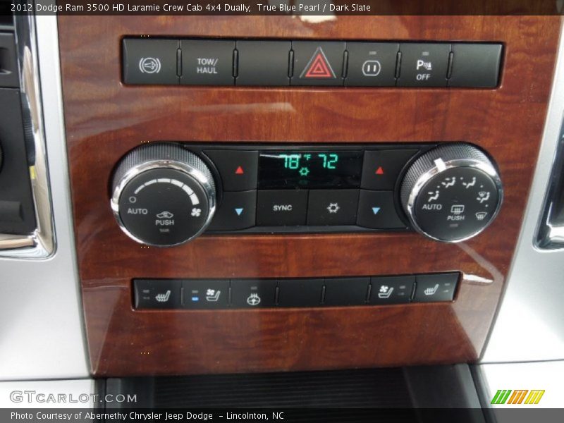 True Blue Pearl / Dark Slate 2012 Dodge Ram 3500 HD Laramie Crew Cab 4x4 Dually