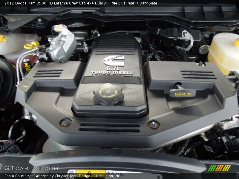  2012 Ram 3500 HD Laramie Crew Cab 4x4 Dually Engine - 6.7 Liter OHV 24-Valve Cummins VGT Turbo-Diesel Inline 6 Cylinder