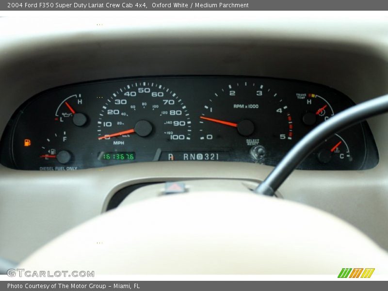 Oxford White / Medium Parchment 2004 Ford F350 Super Duty Lariat Crew Cab 4x4