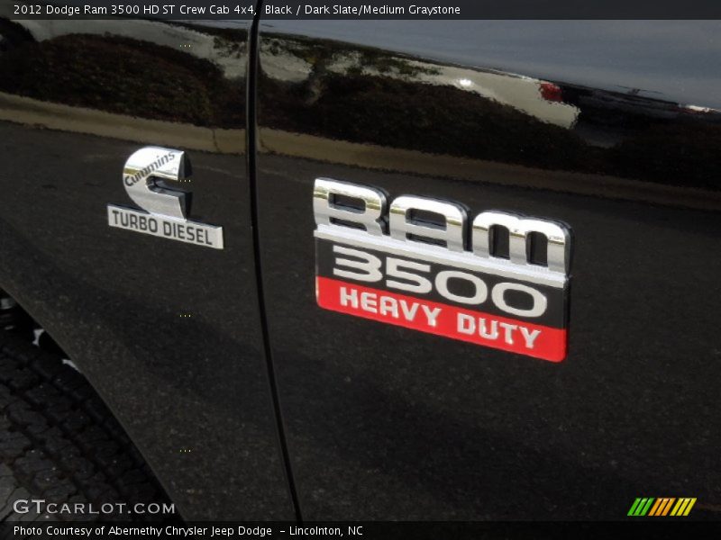 Black / Dark Slate/Medium Graystone 2012 Dodge Ram 3500 HD ST Crew Cab 4x4