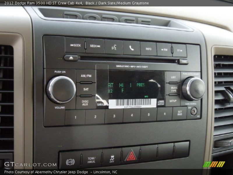 Black / Dark Slate/Medium Graystone 2012 Dodge Ram 3500 HD ST Crew Cab 4x4