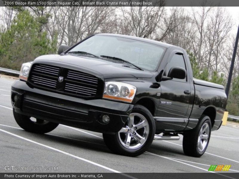 Brilliant Black Crystal Pearl / Khaki Beige 2006 Dodge Ram 1500 Sport Regular Cab