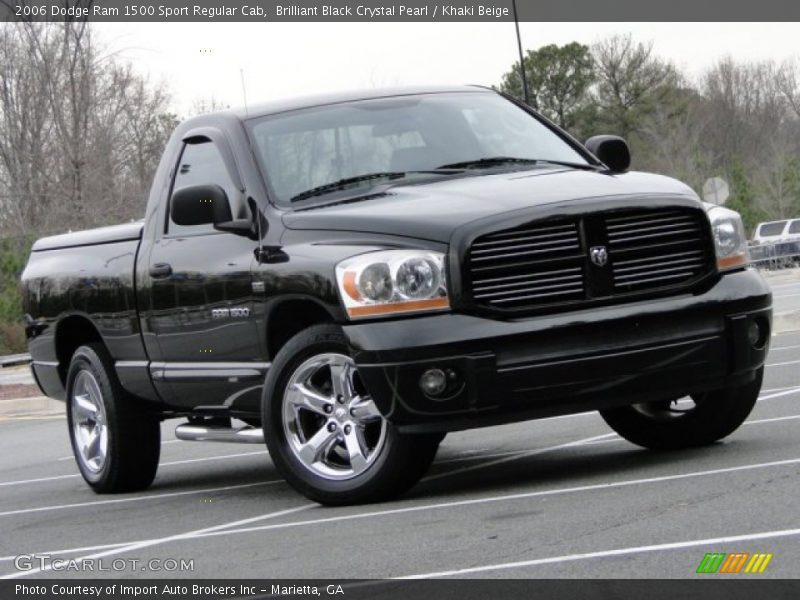 Brilliant Black Crystal Pearl / Khaki Beige 2006 Dodge Ram 1500 Sport Regular Cab