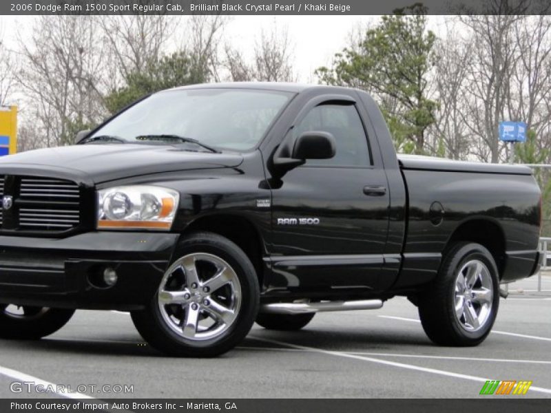 Brilliant Black Crystal Pearl / Khaki Beige 2006 Dodge Ram 1500 Sport Regular Cab