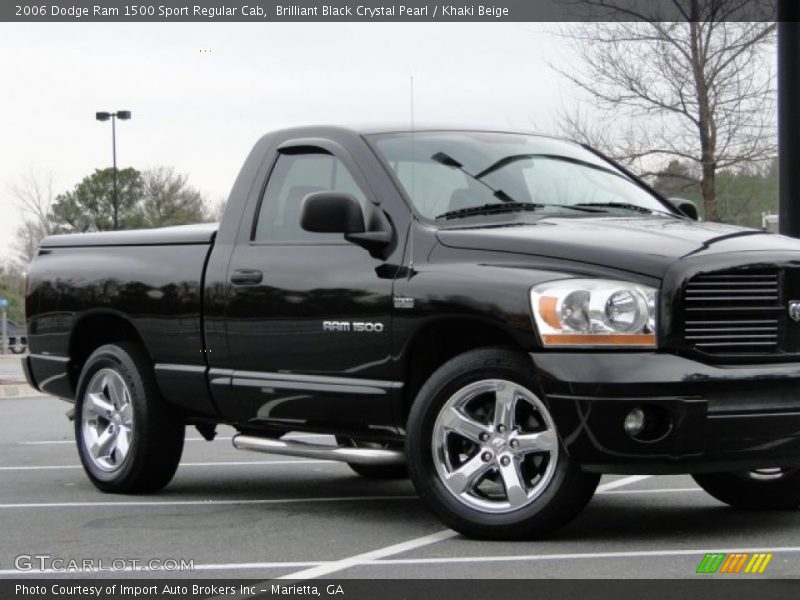 Brilliant Black Crystal Pearl / Khaki Beige 2006 Dodge Ram 1500 Sport Regular Cab