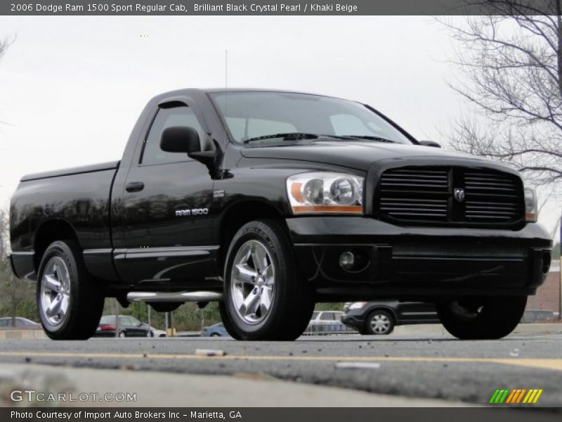 Brilliant Black Crystal Pearl / Khaki Beige 2006 Dodge Ram 1500 Sport Regular Cab