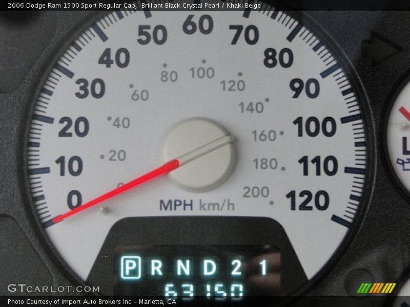 Brilliant Black Crystal Pearl / Khaki Beige 2006 Dodge Ram 1500 Sport Regular Cab