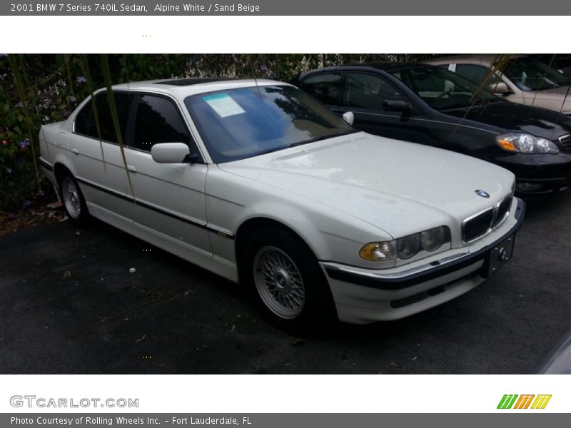 Alpine White / Sand Beige 2001 BMW 7 Series 740iL Sedan