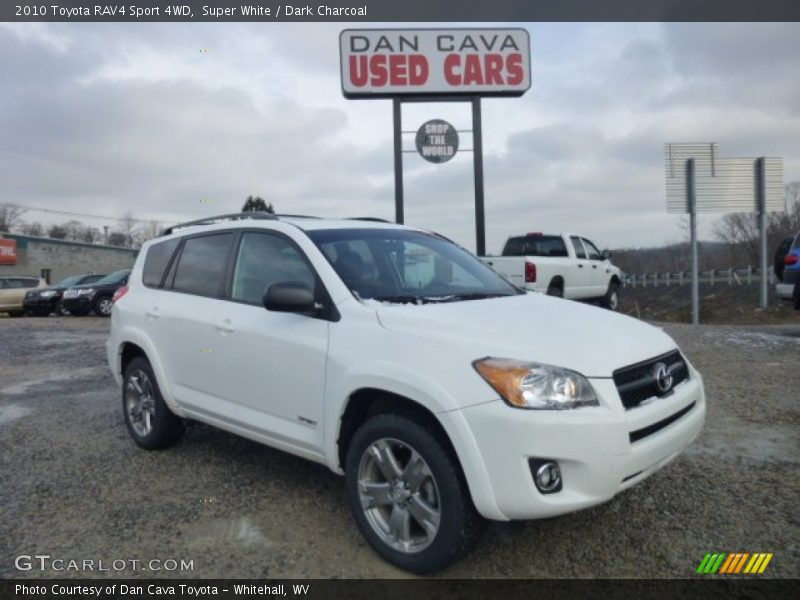 Super White / Dark Charcoal 2010 Toyota RAV4 Sport 4WD