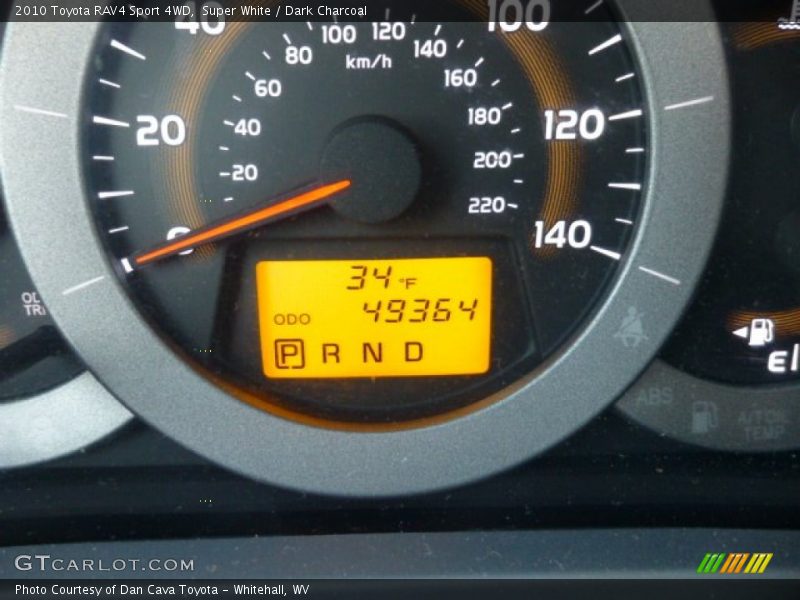 Super White / Dark Charcoal 2010 Toyota RAV4 Sport 4WD