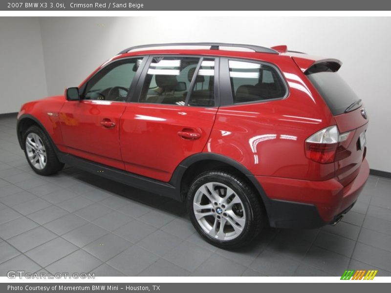 Crimson Red / Sand Beige 2007 BMW X3 3.0si