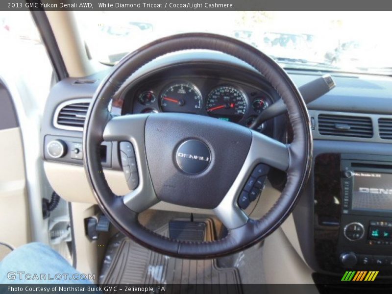White Diamond Tricoat / Cocoa/Light Cashmere 2013 GMC Yukon Denali AWD