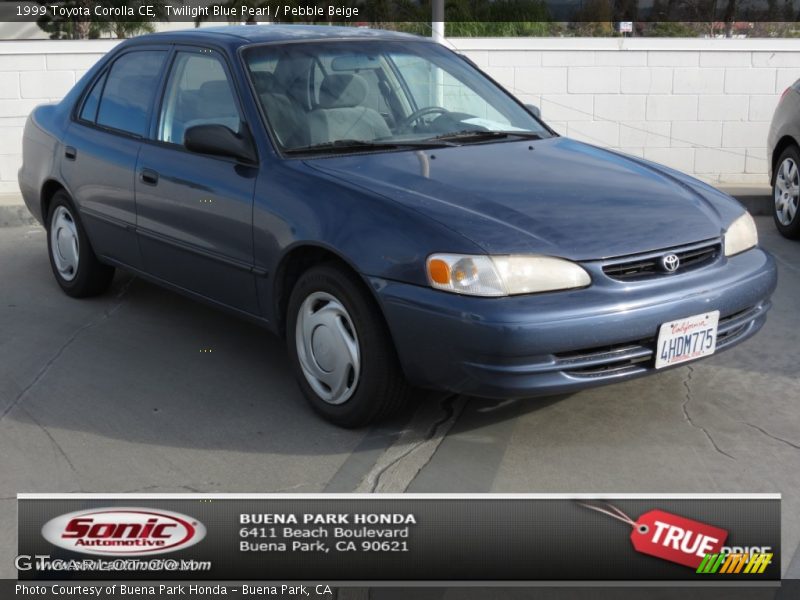 Twilight Blue Pearl / Pebble Beige 1999 Toyota Corolla CE