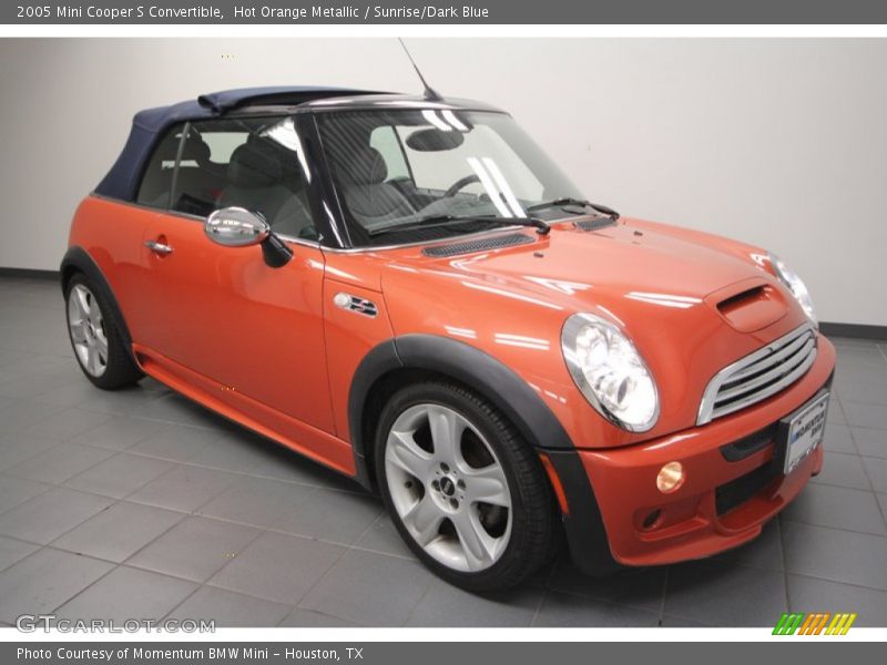 Hot Orange Metallic / Sunrise/Dark Blue 2005 Mini Cooper S Convertible