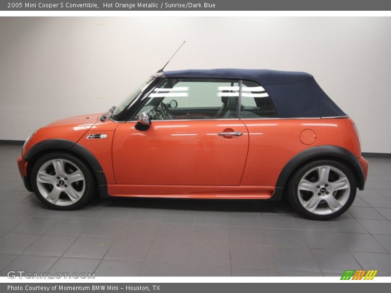 Hot Orange Metallic / Sunrise/Dark Blue 2005 Mini Cooper S Convertible