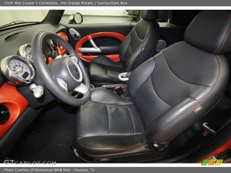 Hot Orange Metallic / Sunrise/Dark Blue 2005 Mini Cooper S Convertible