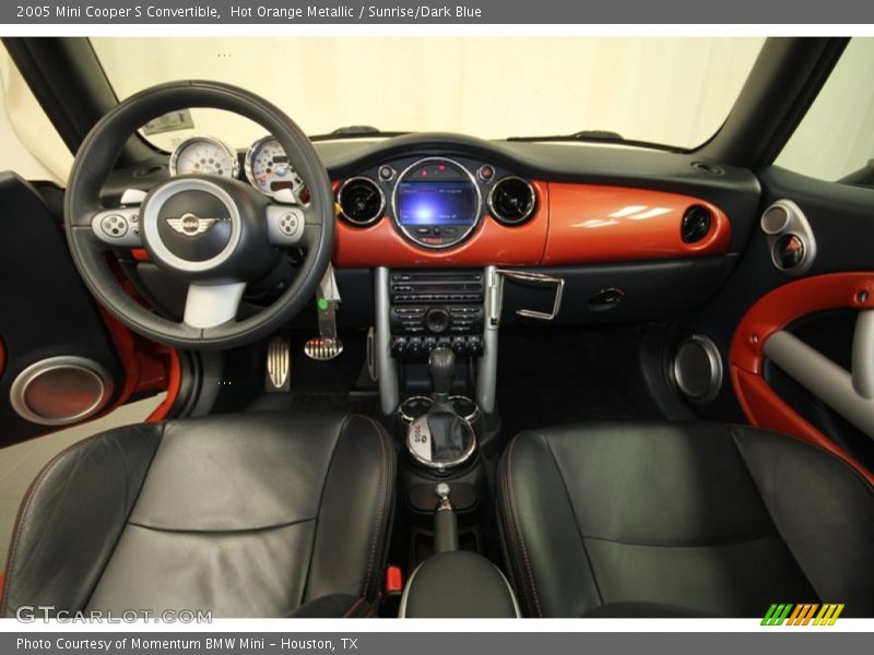 Hot Orange Metallic / Sunrise/Dark Blue 2005 Mini Cooper S Convertible
