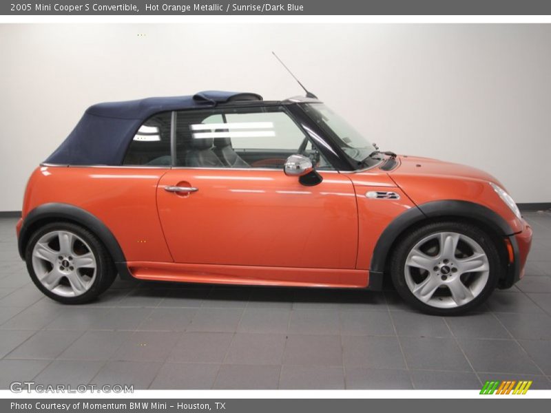 Hot Orange Metallic / Sunrise/Dark Blue 2005 Mini Cooper S Convertible