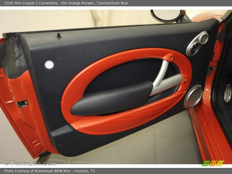 Hot Orange Metallic / Sunrise/Dark Blue 2005 Mini Cooper S Convertible
