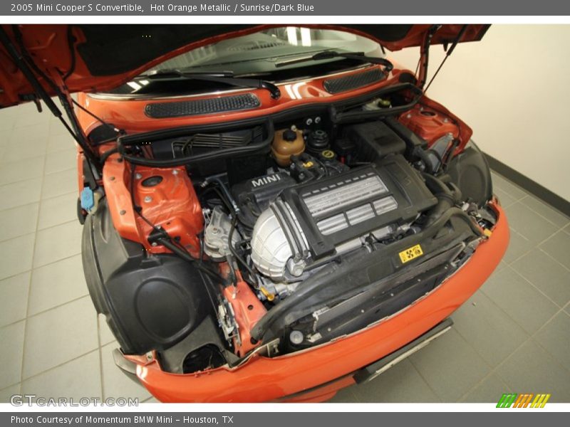 Hot Orange Metallic / Sunrise/Dark Blue 2005 Mini Cooper S Convertible