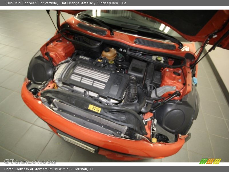 Hot Orange Metallic / Sunrise/Dark Blue 2005 Mini Cooper S Convertible