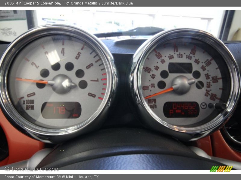 Hot Orange Metallic / Sunrise/Dark Blue 2005 Mini Cooper S Convertible